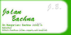 jolan bachna business card